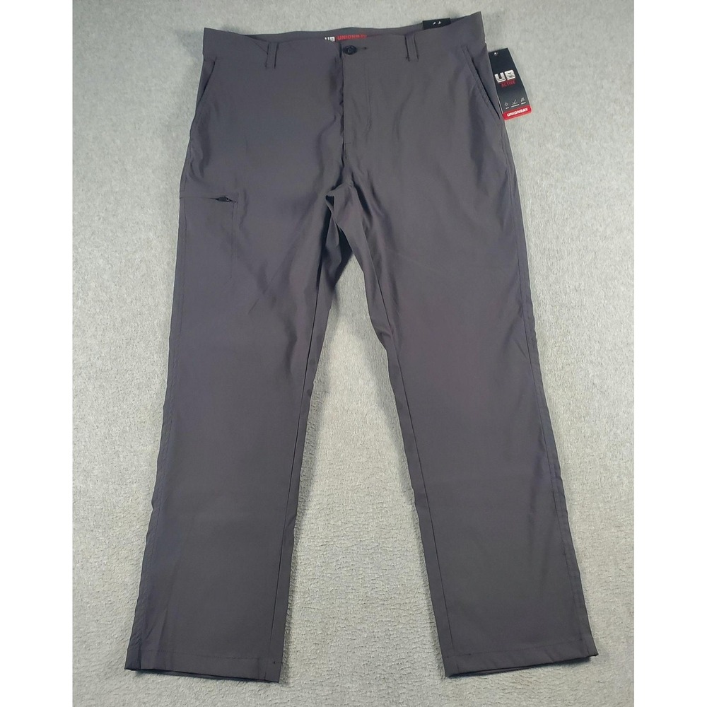 Unionbay UB Active Pants Mens 38x32 Gray Stretch Water Repellent UPF 50 Golf
